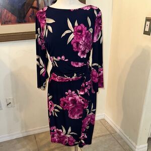 Jessica Howard Navy/Pink Floral Dress Size 14W